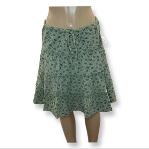 At Last Floral Ruffle Waist Tie Skirt